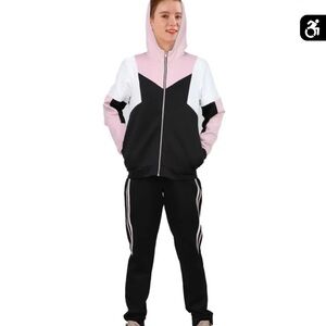 Women's Pink and Black Tracksuit